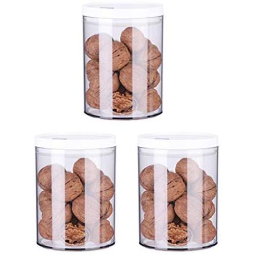 Cereal Storage Containers Dispenser Cookie Jar Plastic with Lids Airtight Bpa Free Large, Food Storage Containers for Kitchen Pantry Organization Canister Candy Bulk, 3-Pieces (Size : 900mL)