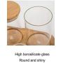 WANGLXST Glass Storage Jar, Kitchen Food Containers with Bamboo Lid Make It Airtight Food Storage Container with Silicone Sealing Ring Set of 3, Transparent