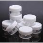25PCS 15ML/0.5OZ Transparent Plastic Jar And White Dome Lids Refillable Make-up Cosmetic Container Empty Face Cream Lip Balm Lotion Storage Jars Pot Bottle Case