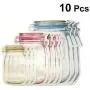 Cabilock 10 Pcs Mason Jar Zipper Bags Reusable Snack Sandwich Ziplock Bags Seal Storage Bags Leakproof Food Saver Bags for Meat Fruit Vegetables