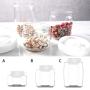 Airpow Clear Storage Food Containers for Kitchen Round Plastic Jars with Lids Bulk Food, Beans, Milk Powder, Art Supplies Storage Space Saving (White_C)