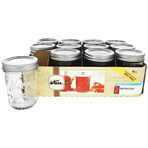 Kerr 0501 regular mason jar half pint, 8oz (pack of 12) Kerr 0501 regular mason jar half pint, 8oz (pack of 12)