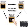 Syntic 20 Pcs 4 oz Hexagon Jars/Glass Jars with Gold Lids, Canning Jars for Wedding, Party Favors, Extra 10 Silver Lids, Chalkboard Labels, Tag Strings, 20 Disposable Wooden Spoons Included