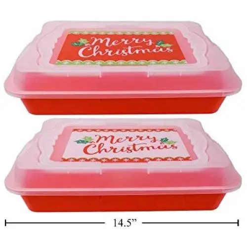 Conteneur de rangement en plastique pour fêtes, grand, avec couvercle – 35.6 x 35 x 8.9 cm (assortiment aléatoire) Conteneur de rangement en plastique pour fêtes, grand, avec couvercle – 35.6 x 35 x 8.9 cm (assortiment aléatoire)