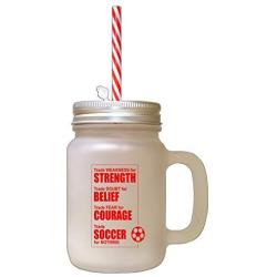 Red Trade Weakness Strength Doubt Belief Trade Fear For Frosted Glass Mason Jar With Straw