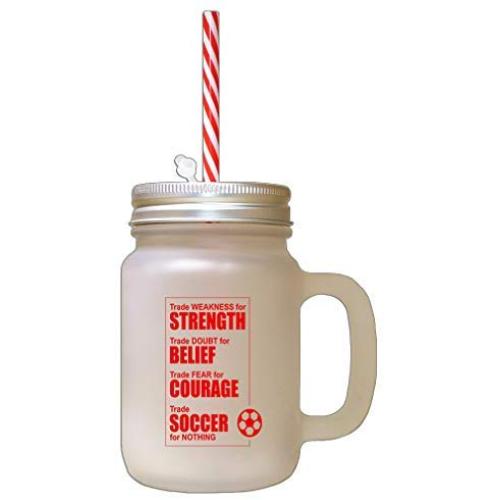 Red Trade Weakness Strength Doubt Belief Trade Fear For Frosted Glass Mason Jar With Straw