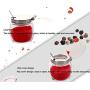 CSPFAIRY Kitchen Clamshell Design Seasoning Jar Metal Shelf with Spoon Spice Box 5 Piece Set Lead Free Glass Seasoning Bottle Suitable for Every Family