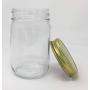 12 oz Old Fashioned Glass Jar with Gold 2 Piece Lid by Packaging For You