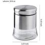 Brushed Stainless Steel and Glass Canister with Airtight Lid, 5.5&quotH & 24OZ Set of 3