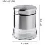 Brushed Stainless Steel and Glass Canister with Airtight Lid, 5.5"H & 24OZ Set of 3 Brushed Stainless Steel and Glass Canister with Airtight Lid, 5.5"H & 24OZ Set of 3