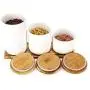 Ceramic Food Storage Jar Food Container With Bamboo Lids Candy Preserving -3 pcs Ceramic Food Storage Jar Food Container With Bamboo Lids Candy Preserving -3 pcs