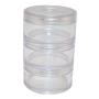 Made in Taiwan Transparent Clear Makeup 3 Stack Plastic Jar 3 Kinds of Size (3 Sets)