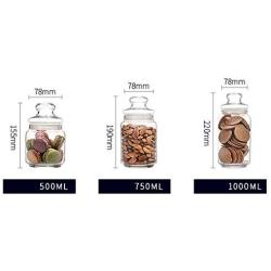 Sealed Storage Jar Food Grains Moisture-proof Transparent Glass Bottle Tea Coffee Seal Storage Cans DELICATEWNN (Capacity : 500ml)