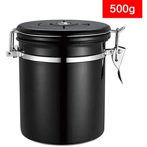 Grande Récipient Scellé pour Graines de Café avec Valve d'Évacuation CO2 Unidirectionnelle/Cadran Chronomètre, 1,8L Conservateur d'Ingrédients en Acier Inox Étanche (Noir) Grande Récipient Scellé pour Graines de Café avec Valve d'Évacuation CO2 Unidirectionnelle/Cadran Chronomètre, 1,8L Conservateur d'Ingrédients en Acier Inox Étanche (Noir)