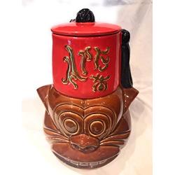 APE Exotica Band and Live Tiki Carver Ceramic Cookie Food Canister Container Jar