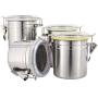Radish Stars Sealed Leak-Proof Food Storage Container Stainless Steel Container Set of 4 Jar Sets for Food Preservation & Space Saving in Home, Office, Camping, Traveling - Diameter in 3.9 inch