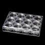 HEALLILY 1 PC 12 Grids Storage Box Set Kit Desktop Transparent Dustproof Container Organizer Medicine Jewelry Holder Display Case
