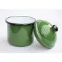 DanDiBo Lagerwarein Metallbehälter für Mehl 501Z Zinn 15 cm Enamellierter Vintage Cottage Stil Mehlkanne Enamel Teekanne Kaffee Kanne (grün)