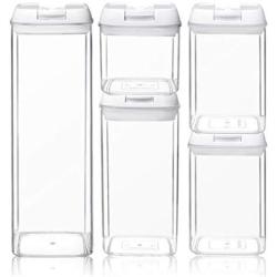 Food Container Storage Plastic Jar No Lead Kitchen Bottles Sealed Cans With Cover Large Capacity Candy Tea Box 5Pcs/Pack