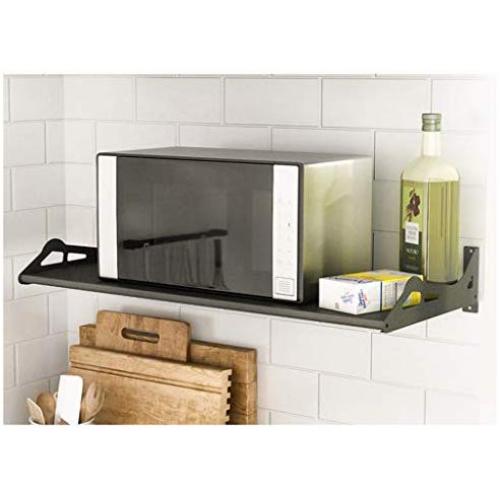 Kitchen Spice Rack Floating Steel Microwave Oven Shelf Hanging Holder Wall Mounted Organization Jars Storage Seasoning Display For Pantry Bathroom (Size : 60x35x12cm)