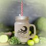 Navy A Smooth Sea Never Made Skillful Sailor Frosted Glass Mason Jar With Straw