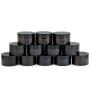 Vivaplex, 12, Amber, 15 ml, Round Glass Jars, with Inner Liners and black Lids