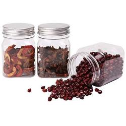 Cereal Storage Container 12 Packs Clear Plastic Containers with Silver Metal Lids Food Safe Stackable Transparent Storage Container