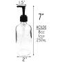 8-Ounce Clear Glass Pump Bottles (4-Pack w/Black Plastic Pumps), Great as Essential Oil Bottles, Lotion Bottles, Soap Dispensers, and More