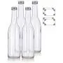 Bouteille en verre transparent 12 oz avec bouchon en aluminium argenté (4 packs) + Étiquettes pour Sauce, Vinaigres, Sirop et Marinades Bouteille en verre transparent 12 oz avec bouchon en aluminium argenté (4 packs) + Étiquettes pour Sauce, Vinaigres, Sirop et Marinades