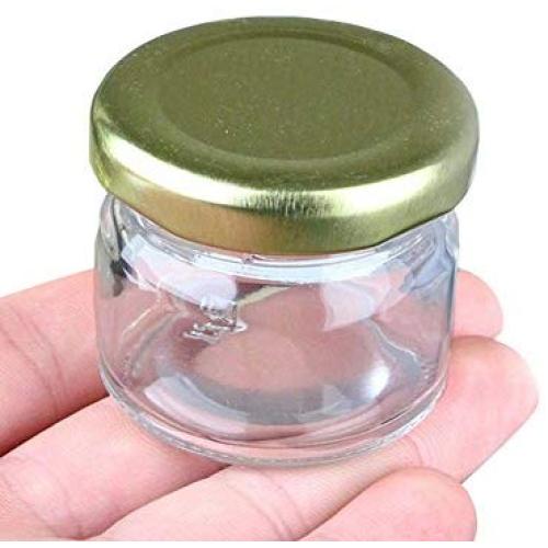 3pcs 25ml Mini Clear Glass Airtight Canister Travel Storage Bottles Jar Pot Containers