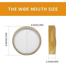 Bamboo Mason Jar Lids Wide Mouth ，4 Pack Screw Top Mason Jar Lid Set Airtight Bamboo Storage Lids
