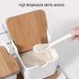 ZYZYZ Ceramic Condiment Containers Spice Jars, Spice Containers Lids Storage Container Sugar Salt Seasoning Box Kitchen for Home and - Modern Design(White)