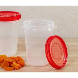 Rubbermaid TakeAlongs Twist & Seal Food Storage Containers, Tint Chili, 4 Cup, 2 Count FG7L0800FCLR