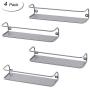 Spice Racks Wall Mounted Jar Bottle Storage Rack 4 Pack for Kitchen Cabinet Pantry Door, Sliver (Medium)