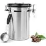 Lawei 16 FL OZ Airtight Coffee Canister - Stainless Steel Coffee Storage Jar with co2 Valve and Scoop, Coffee Jar for Whole/Ground Coffee Bean Lawei 16 FL OZ Airtight Coffee Canister - Stainless Steel Coffee Storage Jar with co2 Valve and Scoop, Coffee Jar for Whole/Ground Coffee Bean