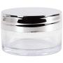 Beauticom 20g/20ml USA Acrylic Round Clear Jars with Lids for Lip Balms, Creams, Make Up, Cosmetics, Samples, Ointments (48 Pieces Jars + Silver Lids)