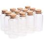 2Pcs 3060Mm 25Ml Glass Bottles Wishing Bottle Empty Sample Storage Jars with Cork Stoppers Transparent