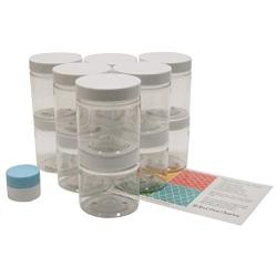 Clear 4 oz Plastic Jars with White Lids (12 pk) with Mini Jar - PET Round Refillable Containers