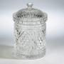 Elegant Crystal Candy Jar with Lid, Glass Biscuit Jar ? Cookie Jar for Food Storage and Organization ? 24 ounce Diamond-faceted Crystal Dish