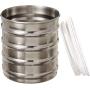 tainless Steel Ribbed Canisters Set, Set of 2, 10 cm, Silver