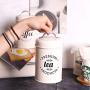 Cwg 3Pcs/Set Tea Sugar and Coffee Airtight Storage Canister Jars with Lids-White