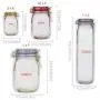 Wiederverwendbare Ziplock-Snackbeutel, 18 Stück, Niedliches Mason Jar Muster mit Reißverschluss, wiederverwendbare luftdichte Lebensmittelbehälter für Küche, Reisen, Picknick, Camping, Organizer (Tallx2+Lx5+Mx5+Sx6)