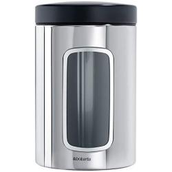 Brabantia Windowed 1.4 Litre Canister Set- Brilliant Steel