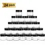 Bouteilles en verre transparentes de 2oz (60ml) - Pack de 24, avec doublures intérieures et couvercles noirs, parfaites pour stocker lotions, poudres et pommades. Bouteilles en verre transparentes de 2oz (60ml) - Pack de 24, avec doublures intérieures et couvercles noirs, parfaites pour stocker lotions, poudres et pommades.