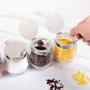 XXDTG Glass Spice Bottle-seasoning Box Seasoning Jar with Stainless Steel Lid Spoon for Kitchen Dining Room