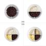 Coherny 4 Compartments Plastic Kitchen Storage Containers with Airtight Lid Food Holder Tin Canister for Grains, Dried Fruit, Snacks