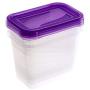 keeeper Food Box Fredo Fresh 1L Rectangle 3 Pieces, Polypropylene, Purple, 15.5 x 10.5 x 11.5 cm