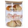 1/2/3/4 Tier Stackable Glass Apothecary Jar Kitchen Candy Cookie Storage Containers with Lid Food Bulk Container Transparent,3 Tier