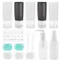 Bouteilles de voyage Beveetio 15 pièces, contenants réutilisables en silicone 2,9 oz, sans BPA, pour cosmétiques, shampooing, crème, après-shampoing, savon (noir et blanc)