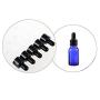 6Pcs Empty Refillable Blue Glass Essential Oil Dropper Bottles Makeup Cosmetic Sample Container Vial Pots With Glass Eye Dropper and Black Cap(10ml/0.34oz)